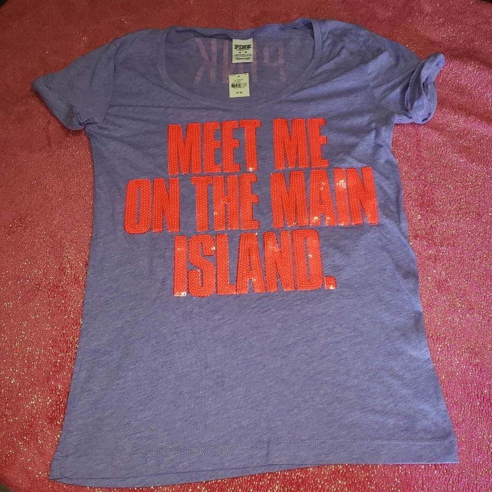 VS PINK Bling 'Meet Me On The Main Island' Tee